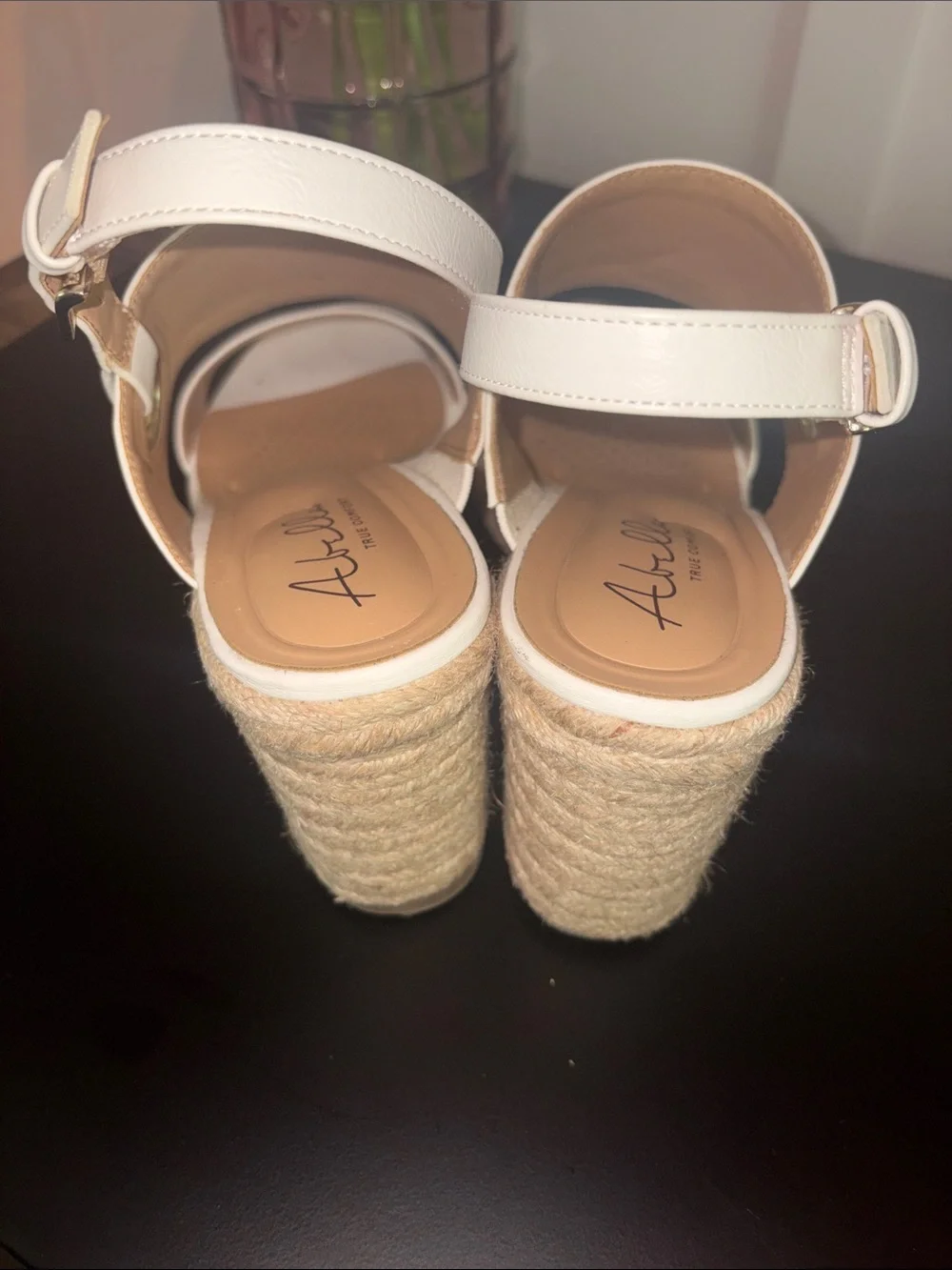 Abella White Espadrille Rope Wedge Sandals
